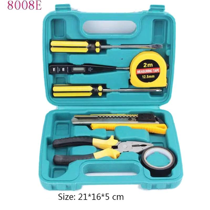 Hand Tool Set General Household Repair Tool Kit With Storage Plastic Toolbox Hammer Plier Screwdriver Knife